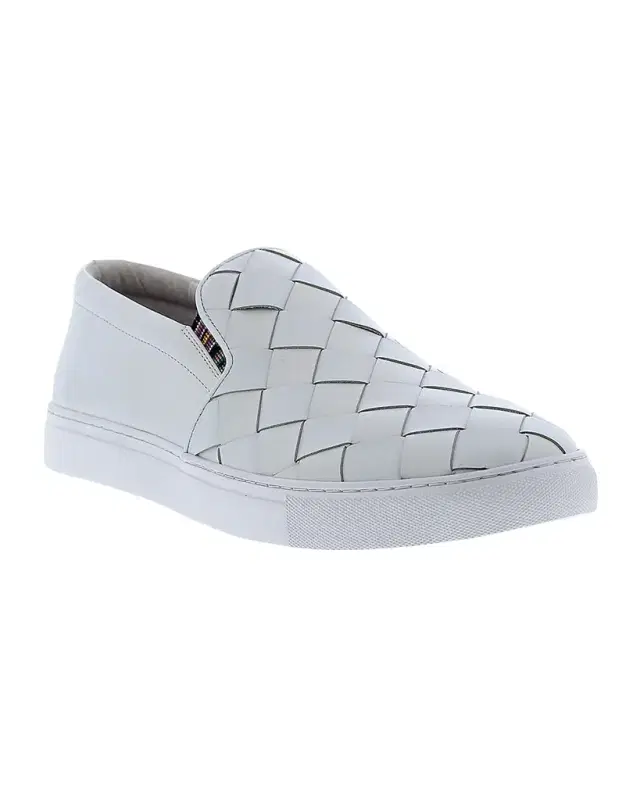 Robert Graham Men 's Erosion Woven Leather Low-Top Sneakers