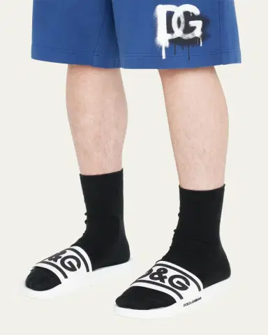 Dolce & Gabbana Men's Logo Pool Slides | Thumbnail 2 Dolce & Gabbana Men's Logo Pool Slides | Thumbnail 2