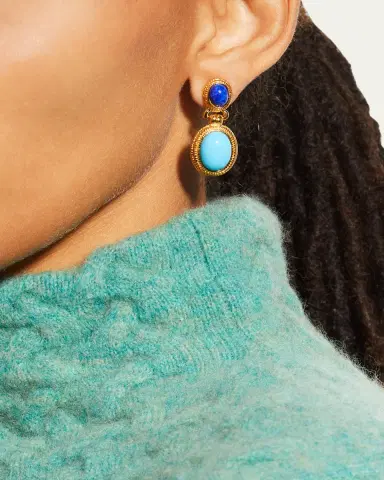 ben-amun Multi Blue Drop Earrings | Thumbnail 2 ben-amun Multi Blue Drop Earrings | Thumbnail 2