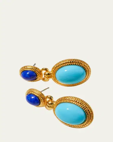ben-amun Multi Blue Drop Earrings | Thumbnail 3 ben-amun Multi Blue Drop Earrings | Thumbnail 3