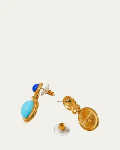 ben-amun Multi Blue Drop Earrings | Thumbnail 4 ben-amun Multi Blue Drop Earrings | Thumbnail 4
