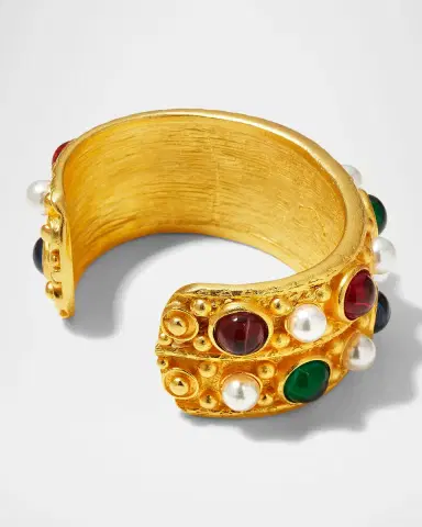 Ben-Amun Gold Stone and Pearly Bangle | Thumbnail 4
