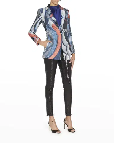 Giorgio Armani Geometric Jacquard Single-Breasted Blazer | Thumbnail 2 Giorgio Armani Geometric Jacquard Single-Breasted Blazer | Thumbnail 2