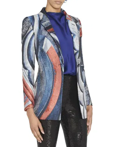 Giorgio Armani Geometric Jacquard Single-Breasted Blazer | Thumbnail 4 Giorgio Armani Geometric Jacquard Single-Breasted Blazer | Thumbnail 4