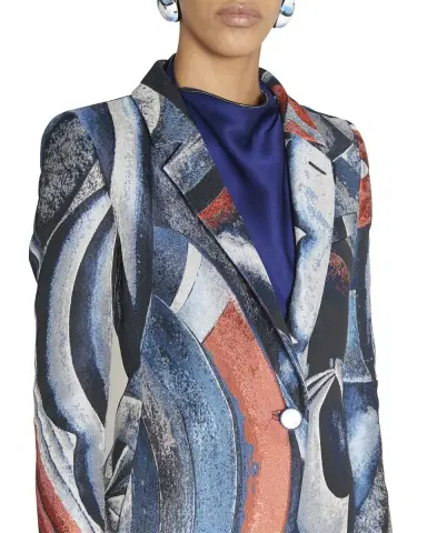 Giorgio Armani Geometric Jacquard Single-Breasted Blazer | Thumbnail 5 Giorgio Armani Geometric Jacquard Single-Breasted Blazer | Thumbnail 5