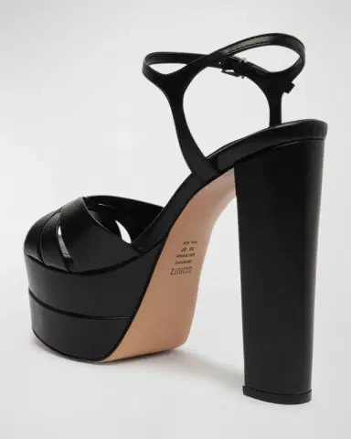 Schutz Keefa Leather Ankle-Strap Platform Sandals | Thumbnail 3