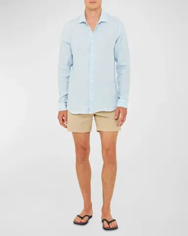 Orlebar Brown Men 's Giles Linen Sport Shirt | Thumbnail 4