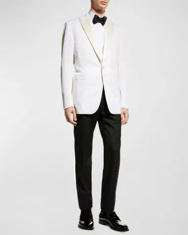 Brioni Men's Solid Wool Dinner Jacket | Thumbnail 2 Brioni Men's Solid Wool Dinner Jacket | Thumbnail 2