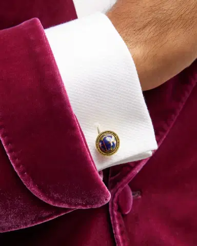 Tateossian Men 's Lapis Mosaic Globe Cufflinks | Thumbnail 5