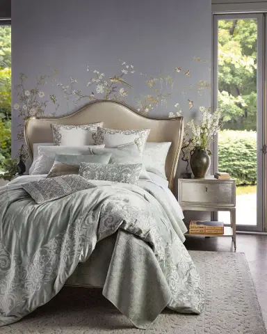 Callisto Home Carducci Scroll Border Euro Sham | Thumbnail 1