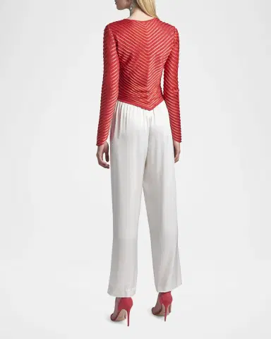 Giorgio Armani Silk Relaxed-Leg Trousers | Thumbnail 2