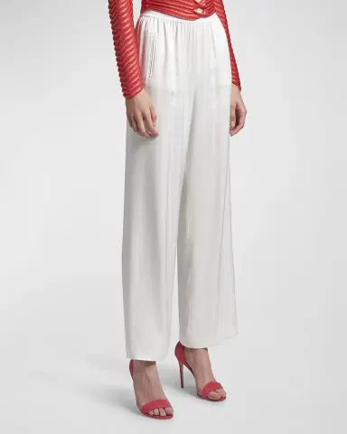 Giorgio Armani Silk Relaxed-Leg Trousers | Thumbnail 3