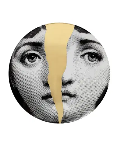 FORNASETTI Tema E Variazioni n. 10 Broken Face Gold Wall Plate | Thumbnail 1