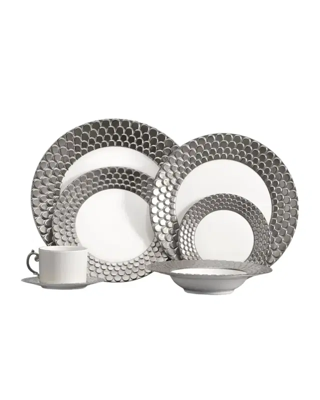 L 'Objet Aegean Platinum-Plated Dinner Plate