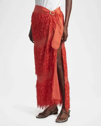 Giorgio Armani Fringe Sarong Maxi Skirt | Thumbnail 3 Giorgio Armani Fringe Sarong Maxi Skirt | Thumbnail 3