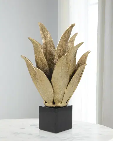 John-Richard Collection Handcrafted Brass Leaf Sculpture | Thumbnail 1