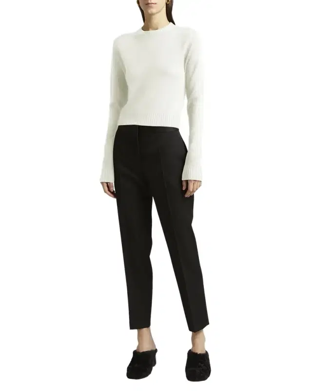 Straight-Leg Ankle Grain De Poudre Trousers