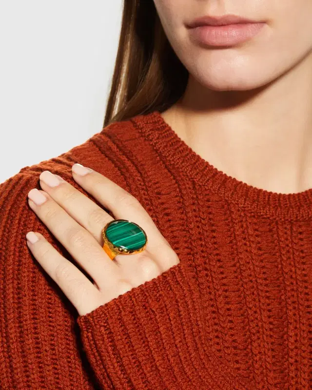 Malachite Adjustable Ring