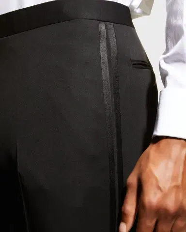 Brioni Men's Wool Tuxedo Pants | Thumbnail 5 Brioni Men's Wool Tuxedo Pants | Thumbnail 5