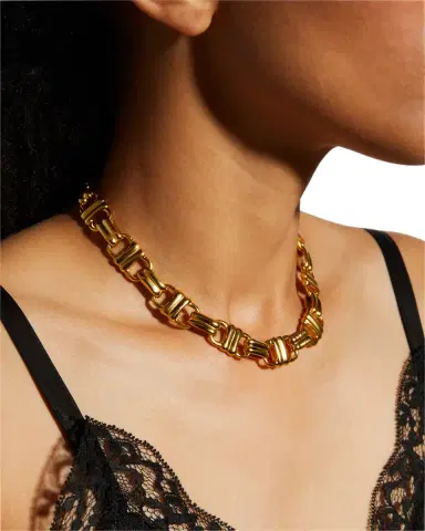 Ben-Amun Gold Chain Toggle Necklace, 16.5"L | Thumbnail 2