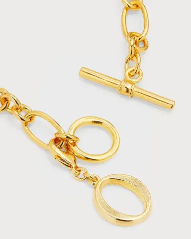 Ben-Amun Link Brass Chain Necklace with Initial Charm | Thumbnail 17