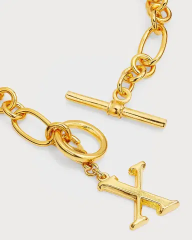 Ben-Amun Link Brass Chain Necklace with Initial Charm | Thumbnail 21