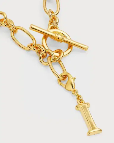 Ben-Amun Link Brass Chain Necklace with Initial Charm | Thumbnail 24