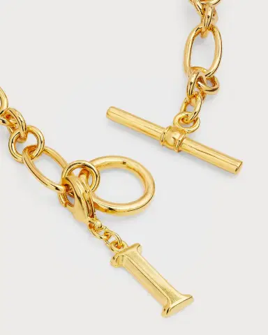 Ben-Amun Link Brass Chain Necklace with Initial Charm | Thumbnail 25
