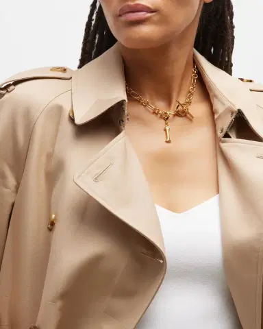 Ben-Amun Link Brass Chain Necklace with Initial Charm | Thumbnail 26