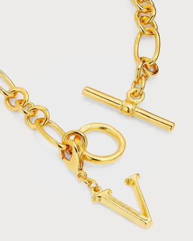 Ben-Amun Link Brass Chain Necklace with Initial Charm | Thumbnail 30