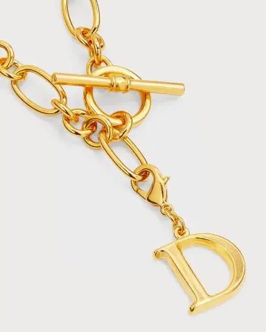 Ben-Amun Link Brass Chain Necklace with Initial Charm | Thumbnail 33