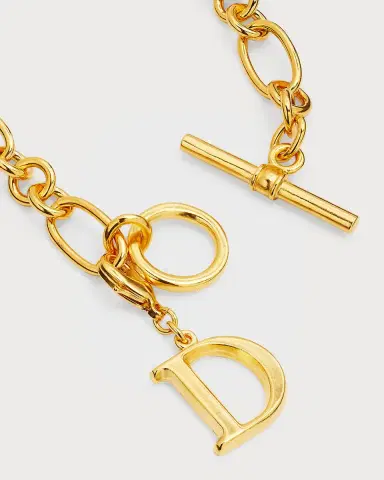 Ben-Amun Link Brass Chain Necklace with Initial Charm | Thumbnail 34