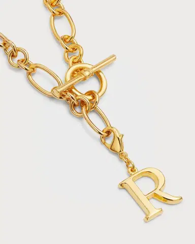 Ben-Amun Link Brass Chain Necklace with Initial Charm | Thumbnail 42