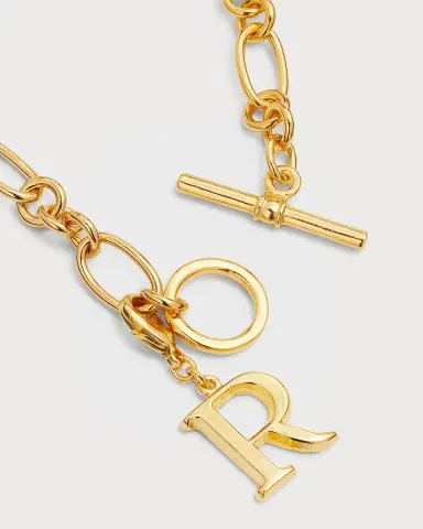 Ben-Amun Link Brass Chain Necklace with Initial Charm | Thumbnail 43