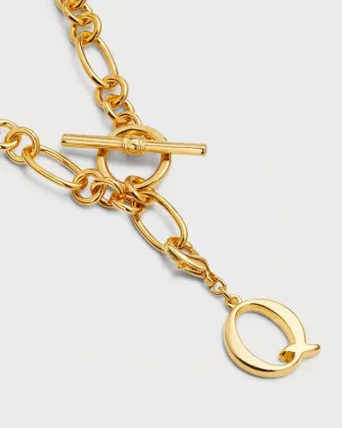 Ben-Amun Link Brass Chain Necklace with Initial Charm | Thumbnail 46