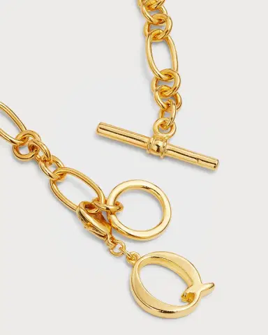 Ben-Amun Link Brass Chain Necklace with Initial Charm | Thumbnail 47