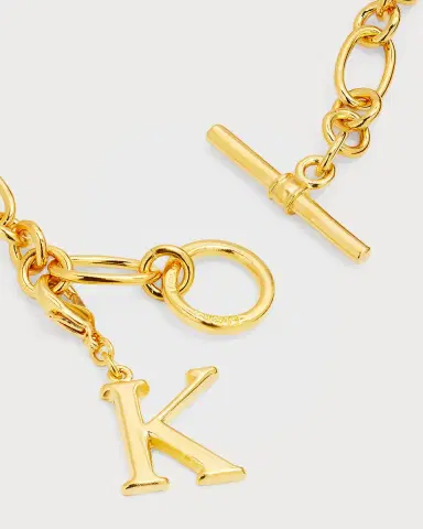 Ben-Amun Link Brass Chain Necklace with Initial Charm | Thumbnail 67