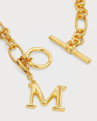 Ben-Amun Link Brass Chain Necklace with Initial Charm | Thumbnail 78
