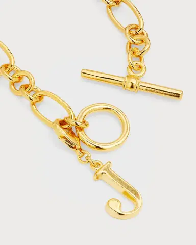 Ben-Amun Link Brass Chain Necklace with Initial Charm | Thumbnail 82