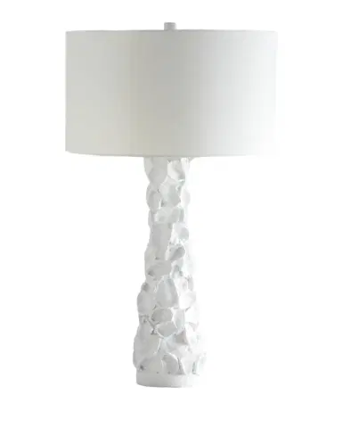 Old World Design White Gesso Oyster Shell Lamp | Thumbnail 1 Old World Design White Gesso Oyster Shell Lamp | Thumbnail 1