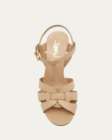 Saint Laurent Tribute Leather T-Strap Platform Sandals | Thumbnail 5 Saint Laurent Tribute Leather T-Strap Platform Sandals | Thumbnail 5