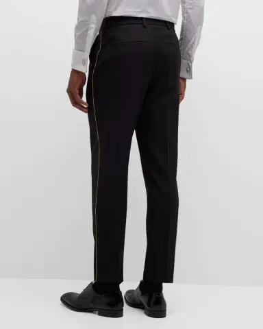 BOSS Men's Wool-Blend Solid Tuxedo Pants | Thumbnail 3