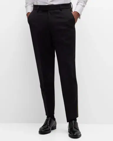 BOSS Men's Wool-Blend Solid Tuxedo Pants | Thumbnail 4
