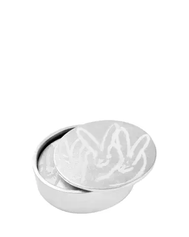 Hunt Slonem Silver Leaf Bunny Coaster Box - 4 Coasters | Thumbnail 1