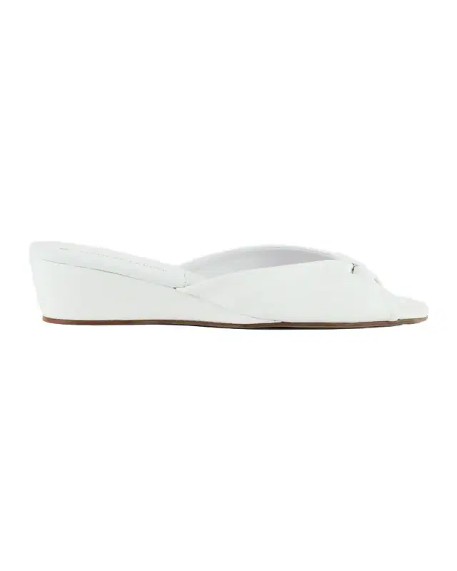 Jacques Levine Leather Open-Toe Slippers