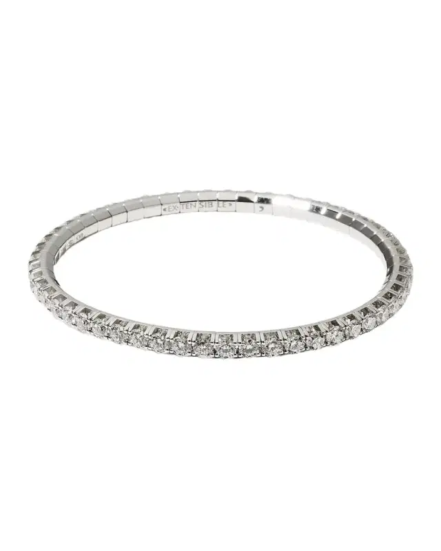 White Gold Stretch Diamond Tennis Bracelet, 7.3tcw