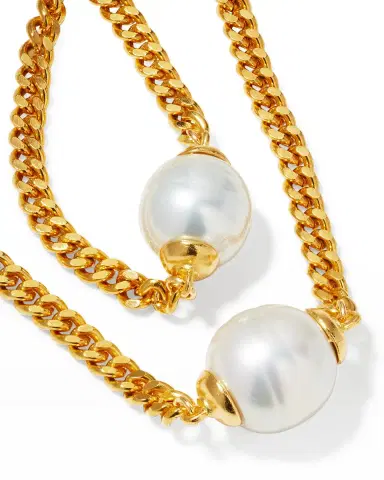 Ben-Amun Double-Strand Pearly Chain Necklace | Thumbnail 3 Ben-Amun Double-Strand Pearly Chain Necklace | Thumbnail 3