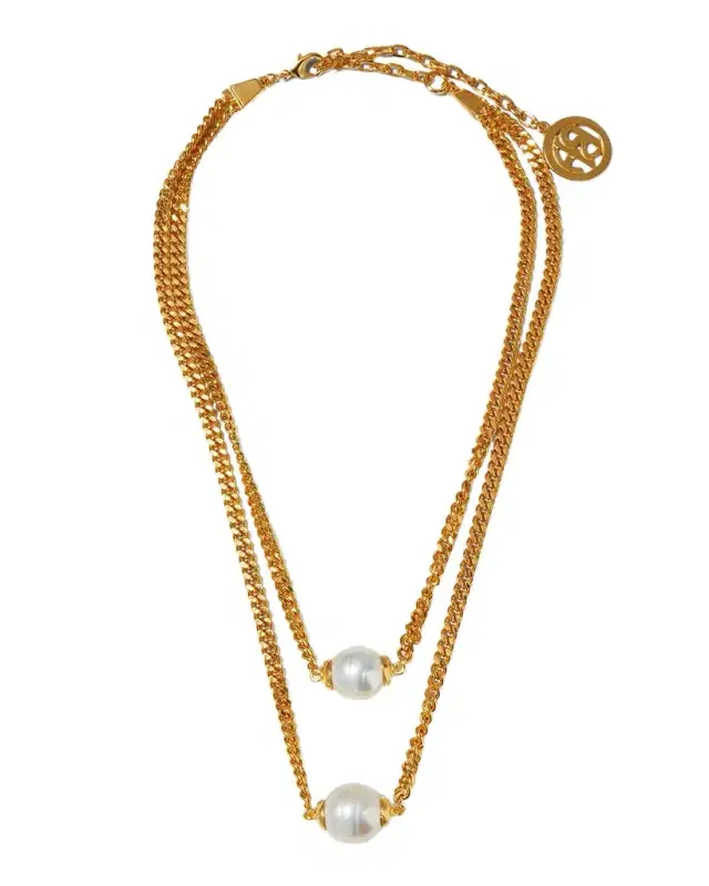 Double-Strand Pearly Chain Necklace