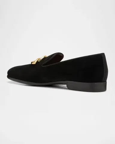Dolce & Gabbana Men's Logo Velvet Dress Loafers | Thumbnail 4