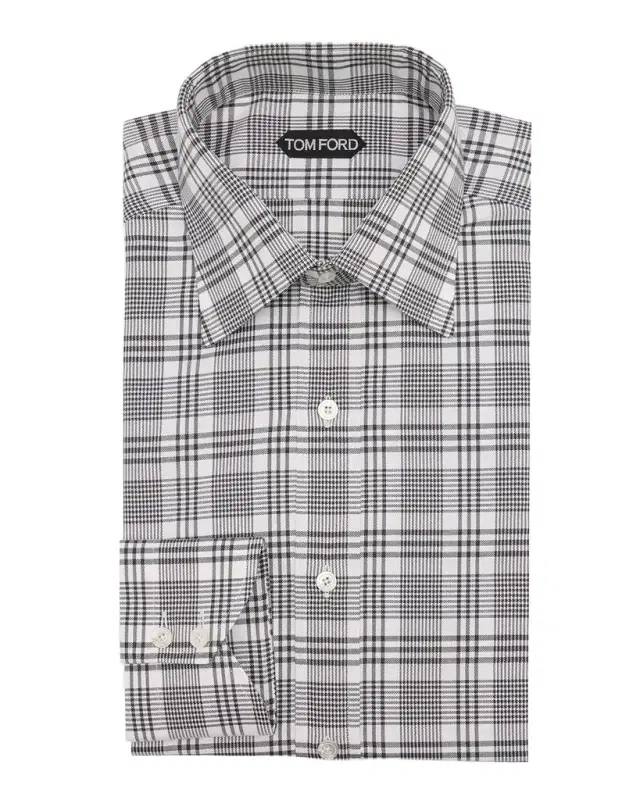 Men 's Slim Fit Plaid Dress Shirt